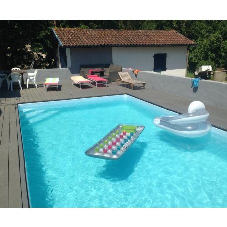 Piscine Bois Luxe Rectangulaire avec Escalier D'angle 420x320x145 cm