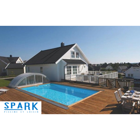 Piscine Bois Luxe Rectangulaire Luxe avec Escalier d'Angle 470x270x145 cm