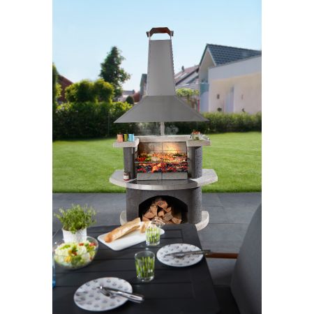 Barbecue ZURICH en Béton Anthracite 110x65x197cm