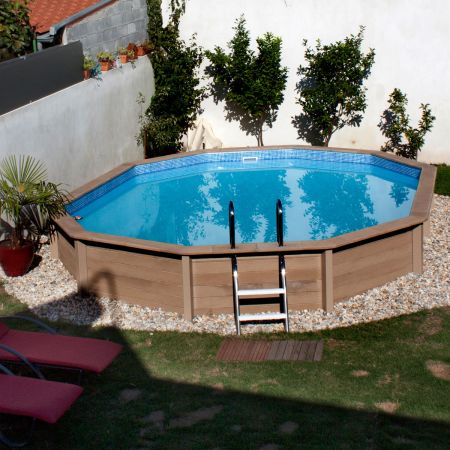 Kit Piscine Béton Aspect Bois Allongé 635x472x130cm