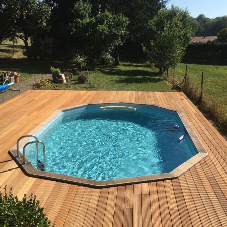 Kit Piscine Béton Aspect Bois Allongé 787x472x143cm