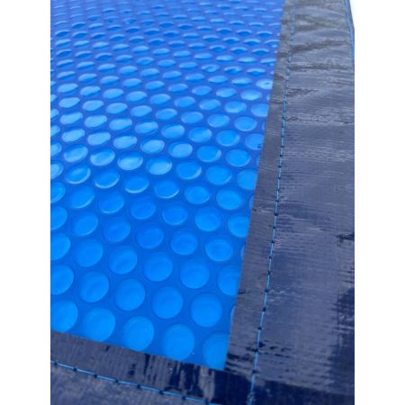 Bâche à bulles 400μ Bleu Bordée pour piscine Octogonale allongée 753x434cm
