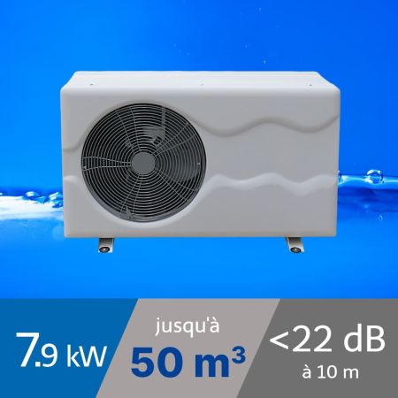 Pompe à chaleur Inverter 7.9 kW pour piscine de 40-50m3 + Bâche de protection