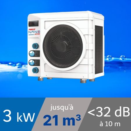 Pompe à chaleur Poolex Nano Action 3 kW pour piscine 10-21 m3