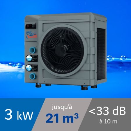 Pompe à chaleur Poolex Nano Action Reversible 3 kW pour piscine 35 m³