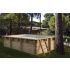 Piscine Bois Luxe Rectangulaire avec Escalier d'angle 420x320x131cm