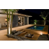 Piscine Bois Luxe Rectangulaire avec Plage Immergée + Escalier d'Angle 420x320x145cm Pierre de Bali