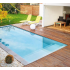 Piscine Bois Luxe Rectangulaire avec Plage immergée + escalier 420x320x145cm