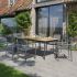 Ensemble de jardin PIANA 6/8 places Anthracite Teck et Aluminium 