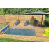 Piscine Bois Luxe Rectangulaire avec Escalier 470x270x145cm Pierre de Bali