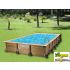 Piscine bois Rectangulaire UBBINK LINEA 650x350x140cm Liner Bleu 