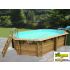 Piscine bois Allongée UBBINK OCEA 860x470x130cm Liner Bleu 