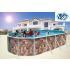 Piscine Allongée ROCALLA Acier Décoration Pierre 640 x 366 x 120 cm