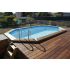 Piscine bois Allongée UBBINK OLYMPIA 500x350x120cm Liner Bleu