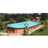 Piscine bois Allongée UBBINK AQUABELLE 750x400x130cm Liner Bleu