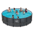 Piscine Tubulaire Ronde aspect Osier foncé ⌀427x107cm