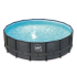 Piscine Tubulaire Ronde aspect Osier foncé ⌀427x107cm