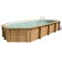 Piscine bois Allongée UBBINK AQUABELLE 750x400x130cm Liner Bleu