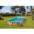 Piscine bois Rectangulaire UBBINK LINEA 650x350x140cm Liner Bleu 