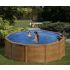 Piscine Ronde Acier Aspect Bois MAURITIUS Ø350x132 cm 