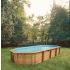 Piscine bois Allongée UBBINK OCEA 860x470x130cm Liner Bleu 