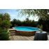 Piscine bois Allongée UBBINK OLYMPIA 500x350x120cm Liner Bleu