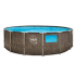 Piscine Tubulaire Ronde aspect Osier avec fenêtres ⌀457x122cm