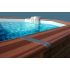 Piscine bois Octogonale Allongée SABTANG 510x320x129cm Liner bleu